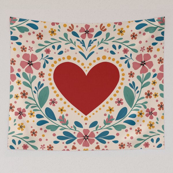 Item preview, Folklore heart and flowers  designed and sold by Elbuenlimon.