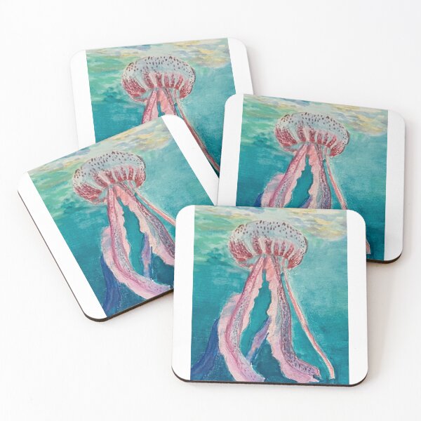 Item preview, Pink aqua jelly fish  designed and sold by butternbrushes.