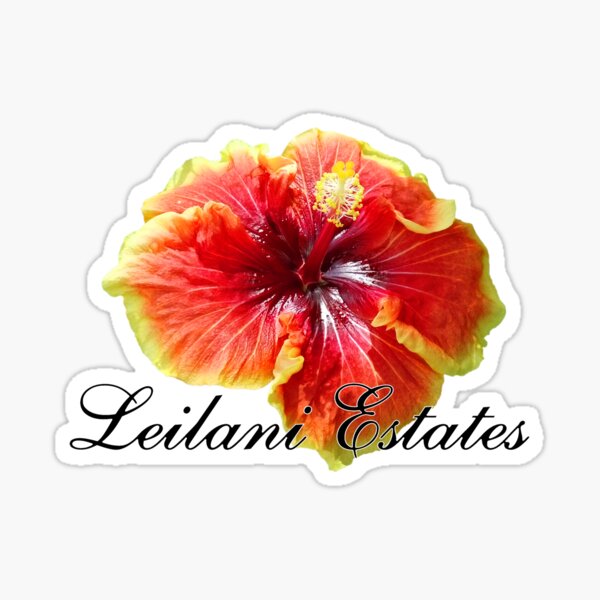 Flickering Flame Hibiscus - Leilani Estates Hawaii Sticker