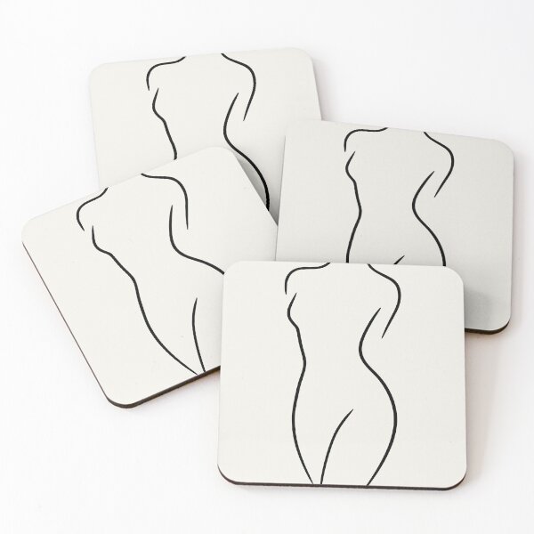 Item preview, Minimalist Female Line Drawing - "Figurstudie 5 af 6" designed and sold by Lowtech.