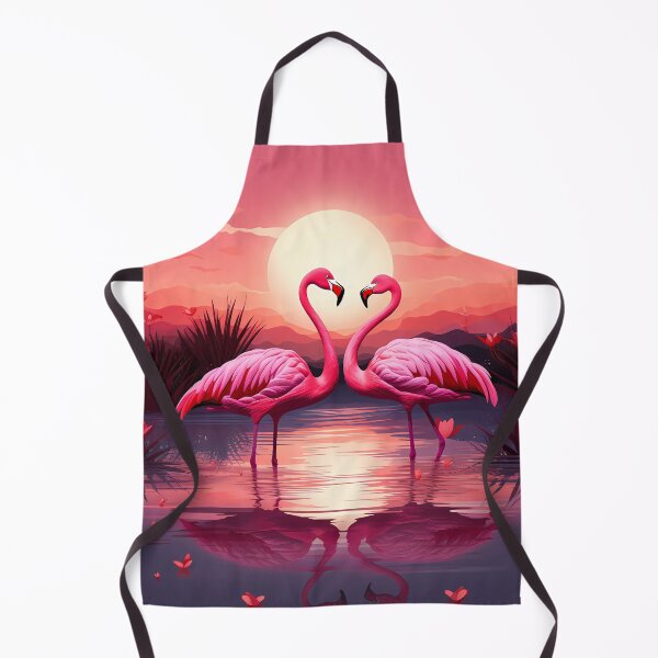 Item preview, Romantic Flamingos at Sunset – Heart-Shaped Pose in Dreamy Pink Landscape designed and sold by Kristylynn757.