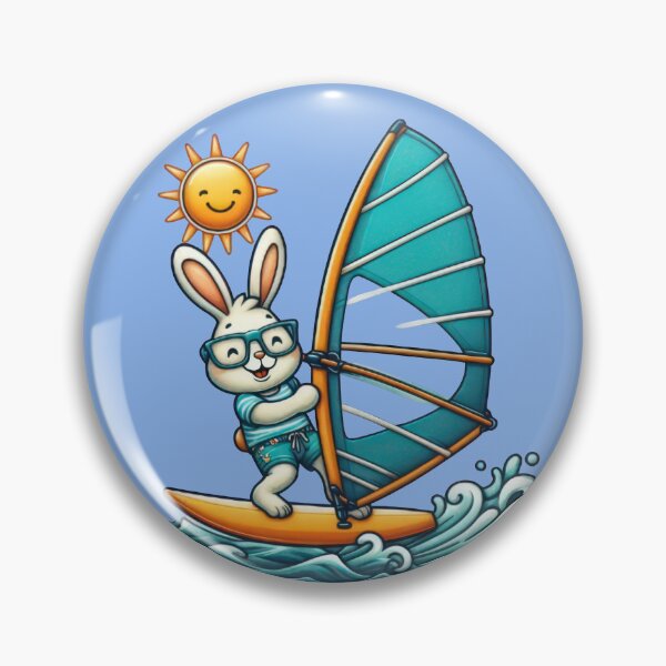 Item preview, Cool Bunny the Windsurfer: Riding the Summer Waves designed and sold by IraBum.