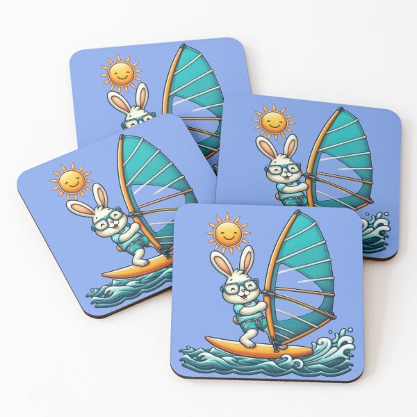 Item preview, Cool Bunny the Windsurfer: Riding the Summer Waves designed and sold by IraBum.