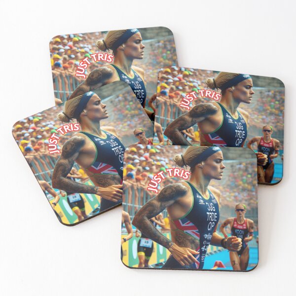 Item preview, “JUST TRIS – Bold Triathlon Sticker for Women Athletes” designed and sold by Triathlongram.