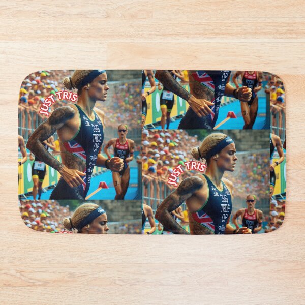 Item preview, “JUST TRIS – Bold Triathlon Sticker for Women Athletes” designed and sold by Triathlongram.
