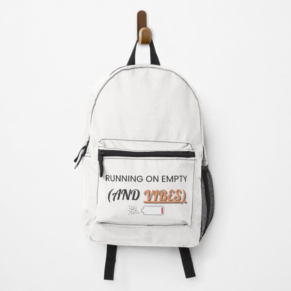 Item preview, Running on Empty and Vibes – Funny Exhaustion Quote Design designed and sold by thoratsdesign.