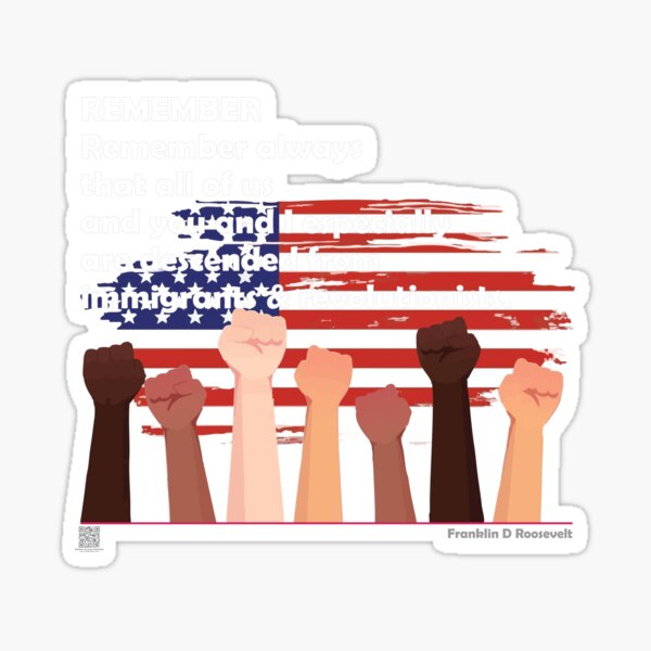 Item preview, FDR Quote on Immigrants and Revolutionists – Unity Graphic designed and sold by EMWorks-Ink.