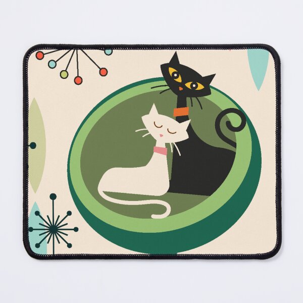 Item preview, 1950s 1960s Trendy Modern Mid Century Starburst Atomic Black Cat designed and sold by CapturedByeJ.