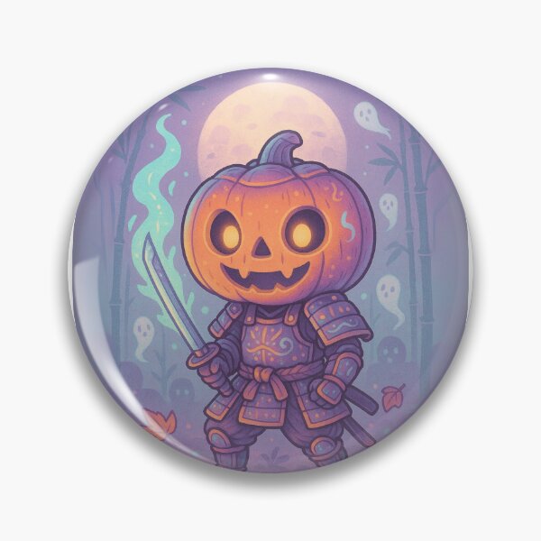 Item preview, Chibi Pumpkin Samurai Halloween Ghost Warrior designed and sold by JerdbordinShop.