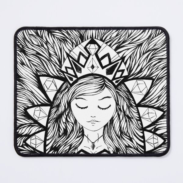 Item preview, Serene Diamond Princess: Intricate Black White Line Ar designed and sold by Alan Javier Cordoba Espinosa.