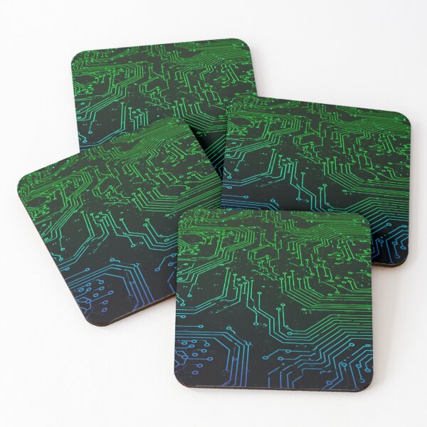 Item preview, Circuit Board Pattern: Techy Green Gold PCB Design designed and sold by ProjectNoah.