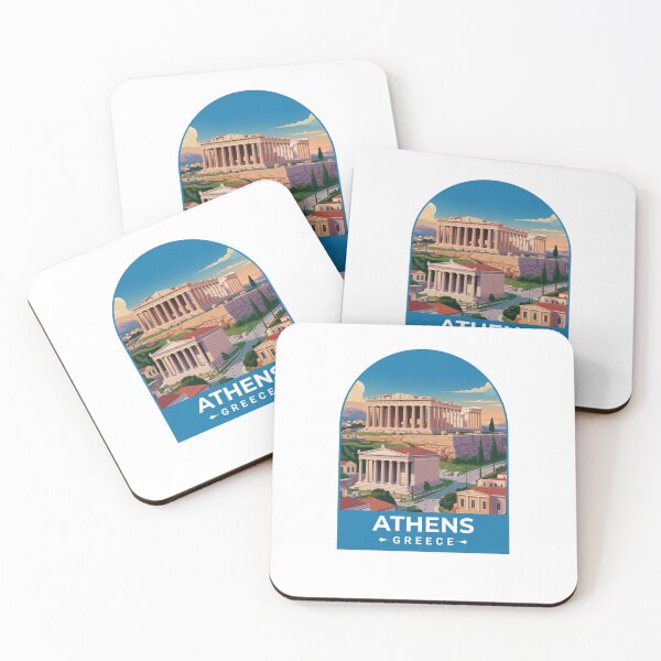 Item preview, Athens Greece Travel Poster designed and sold by TulipaGraphics.
