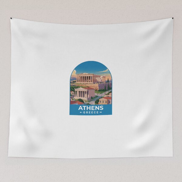 Item preview, Athens Greece Travel Poster designed and sold by TulipaGraphics.