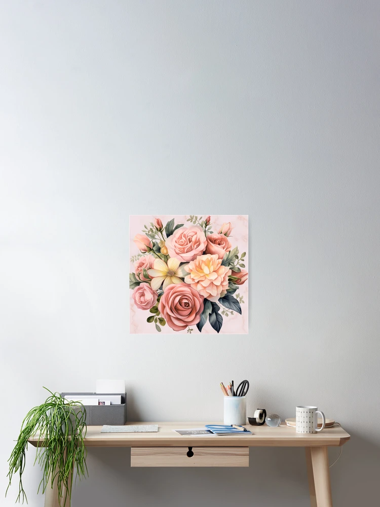 Thumbnail 2 of 3, Poster, Pink Roses designed and sold by BossMeLady.