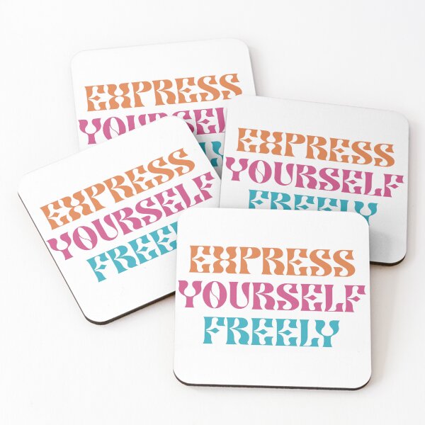 Item preview, Express Yourself Freely – Vintage Hippie Colourful Motivational Quote Design designed and sold by StickemandPeel.