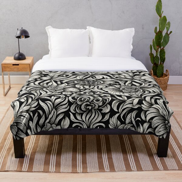Item preview, Vintage Black and White Floral Pattern designed and sold by FusionGaze.