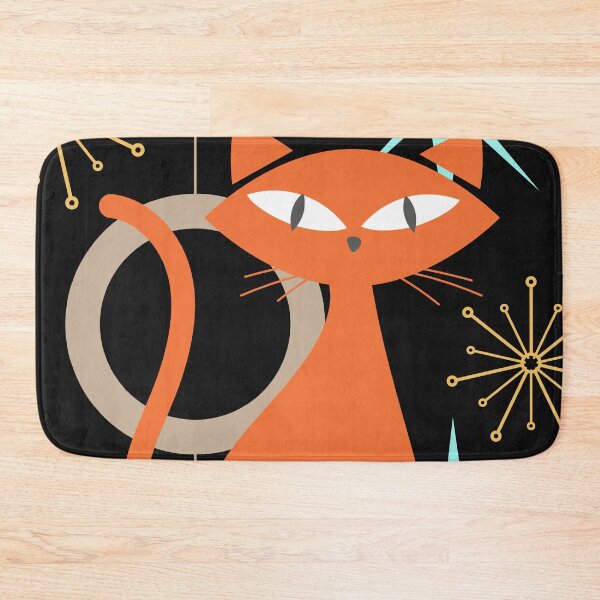 Item preview, mid century modern, atomic cats, atomic cat, 1950’s, kitty, popular cat design, atomic starbursts, atomic starburst, diamond, diamonds, rockabilly, cat lover, atomic, retro design, vintage, orange designed and sold by CapturedByeJ.