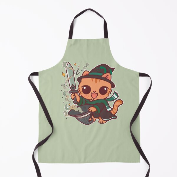 Item preview, Cute Wizard Cat with Magic Sword - Fantasy Chibi Orange Tabby in Snake House Style designed and sold by BGMeYou.