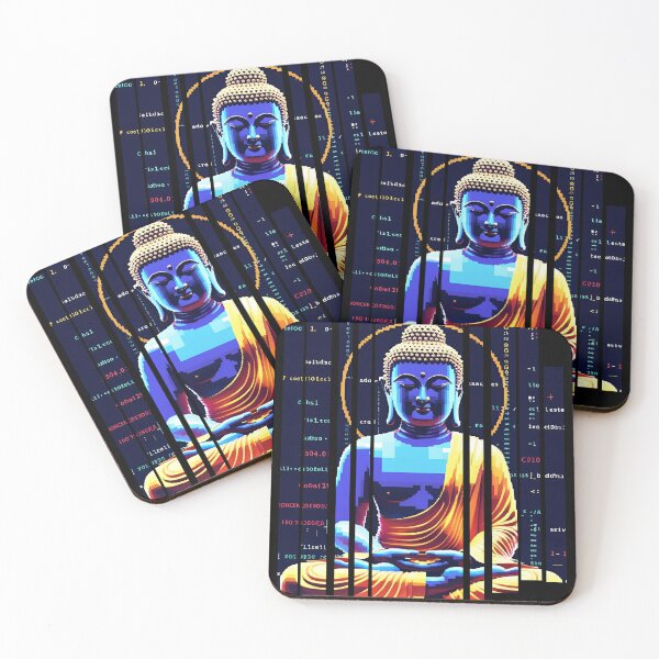 Item preview, Glitching Buddha surrounded by code 2 designed and sold by Neon G.