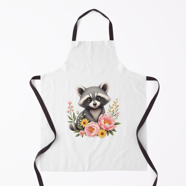 Item preview, cute adorable racoon with flowers designed and sold by nicnacc.