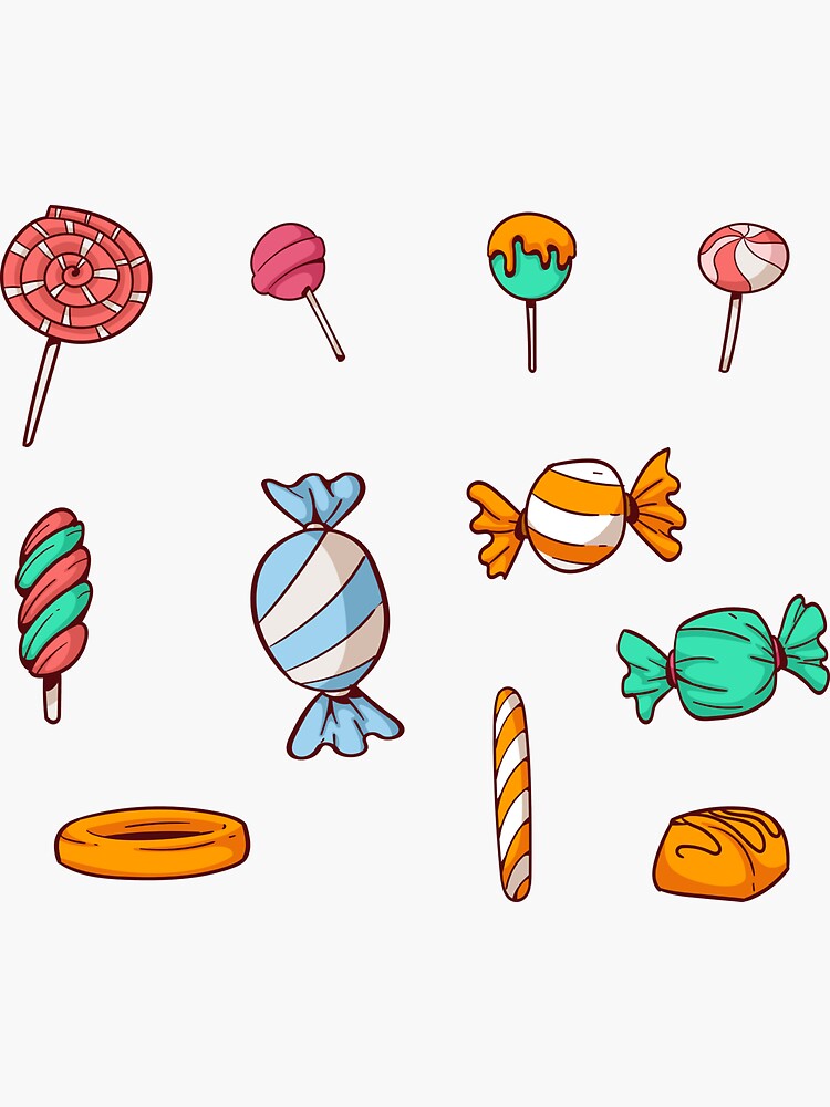 8 Cute Candy Sticker Pack - only $10  Candy stickers, Candy drawing, Cute  candy