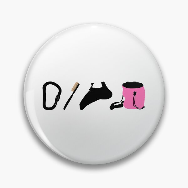 Item preview, Climbing logo, bouldering emblem, chalk bag, climbing shoes, carabiner, brush designed and sold by Bouldershop.