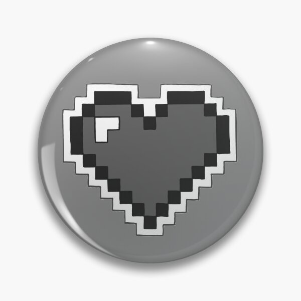 Item preview, 8 Bit Heart. (Monochrome) designed and sold by ZakAlsoDraws.