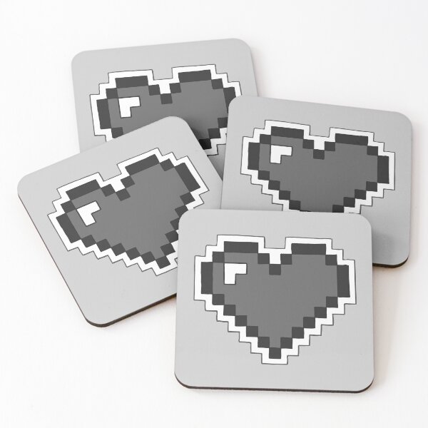 Item preview, 8 Bit Heart. (Monochrome) designed and sold by ZakAlsoDraws.