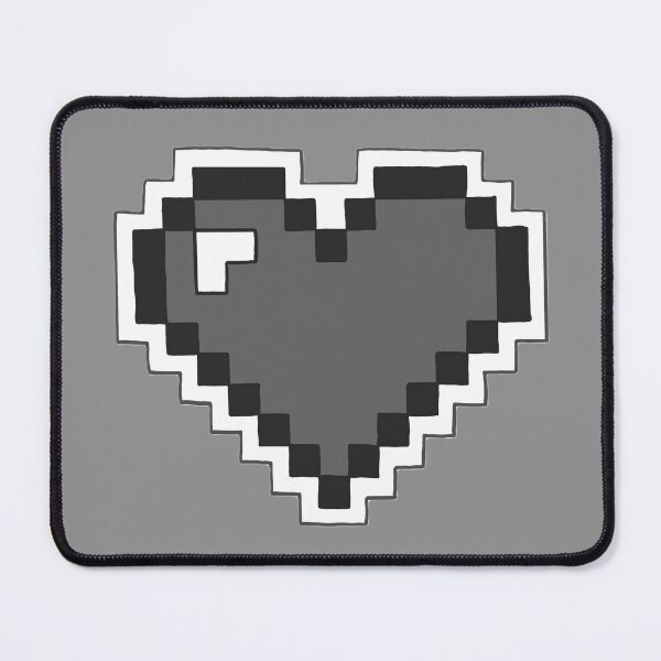 Item preview, 8 Bit Heart. (Monochrome) designed and sold by ZakAlsoDraws.