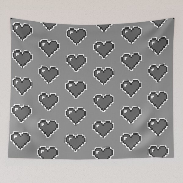 Item preview, 8 Bit Heart. (Monochrome) designed and sold by ZakAlsoDraws.