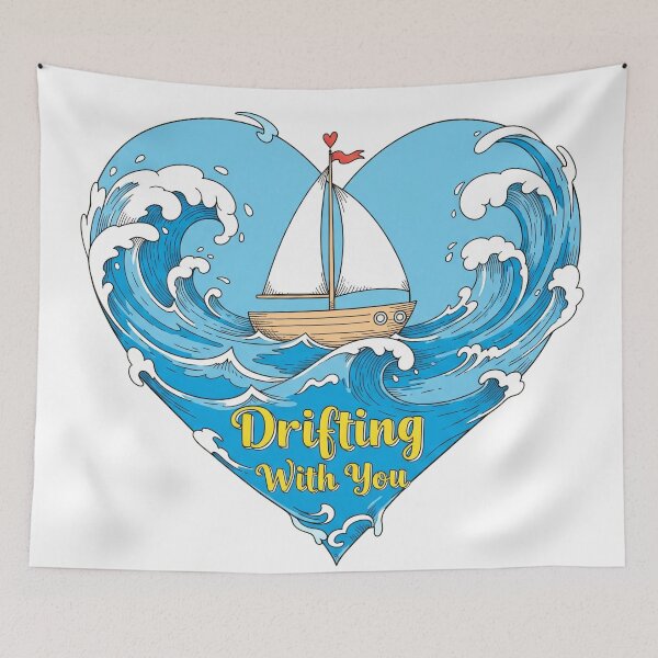 Item preview, Drifting With You Ocean Heart Boat designed and sold by Owcomm.