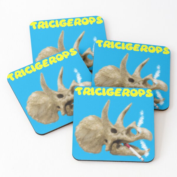 Item preview, Pixelated Triceratops Smoking – Retro Dinosaur Bitmap Aesthetic Design designed and sold by judepsd.