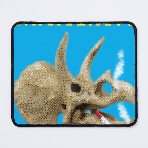 Item preview, Pixelated Triceratops Smoking – Retro Dinosaur Bitmap Aesthetic Design designed and sold by judepsd.