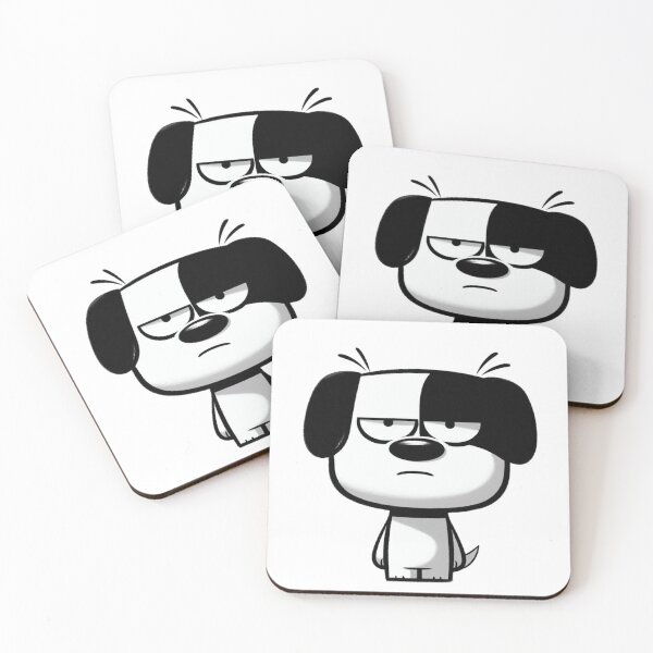 Item preview, Disappointed Black & White Dog - Cartoon Reaction Mood designed and sold by Confuzz1ed.