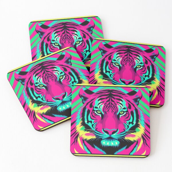 Item preview, Neon Tiger Head – Psychedelic Pop Art Jungle Vibes designed and sold by Kristylynn757.