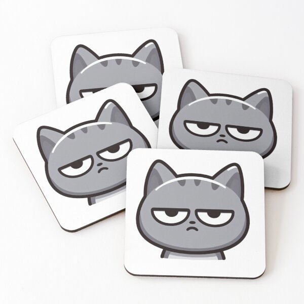 Item preview, Unimpressed Gray Cat - Disbelieving Cartoon Animal Mood designed and sold by Confuzz1ed.