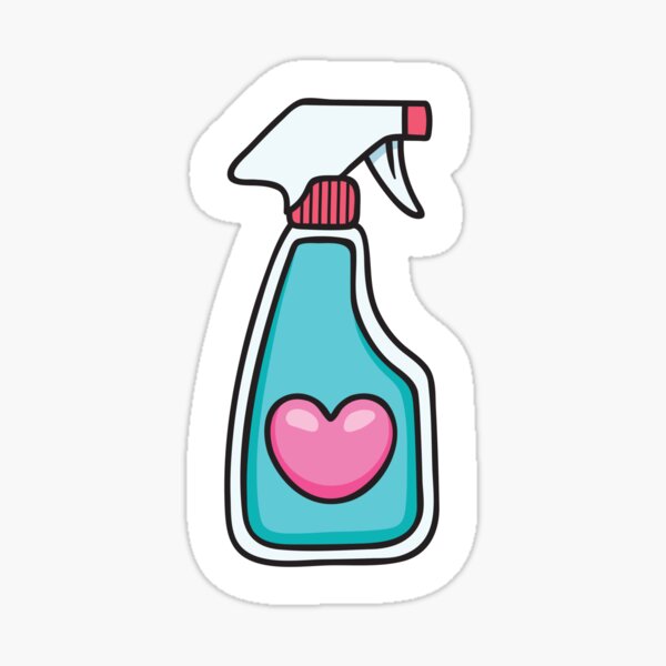 Item preview, Cute Cleaning Spray Bottle with Heart Sticker designed and sold by creativevrushng.