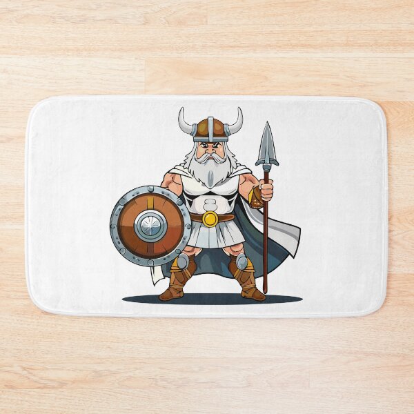 Item preview, Frowning angry Celtic warrior in a horned helmet, with shield and spear, Viking or Gallic warrior, designed and sold by Danler.