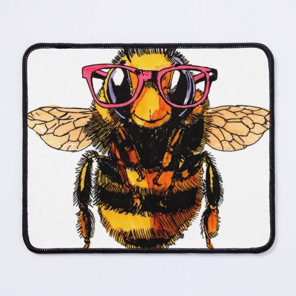 Item preview, Bee in Red Glasses designed and sold by Scribbles & Doodles by Jinx.