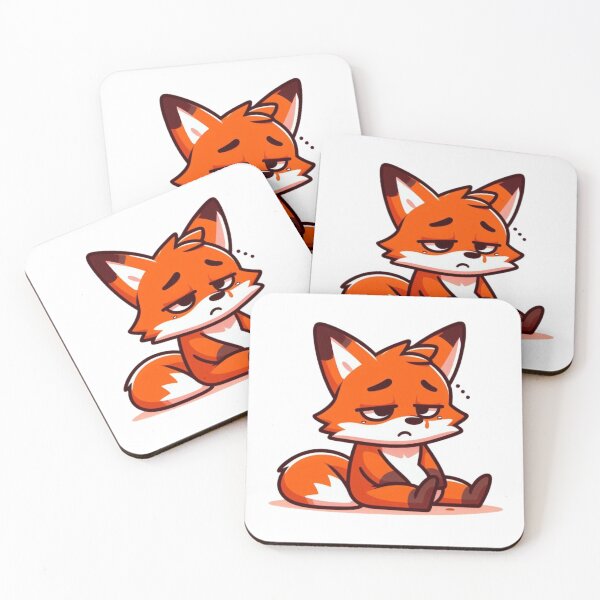 Item preview, Tired Orange Fox Cartoon – Exhausted Animal Vibes designed and sold by Confuzz1ed.