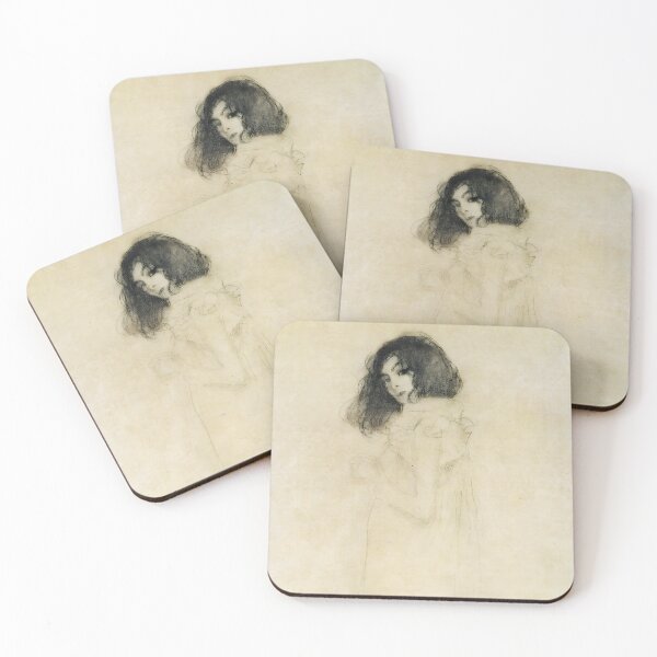 Item preview, Girl Turned to the Left – Gustav Klimt’s 1896–97 Melancholic Portrait designed and sold by EmeraldeaArt.