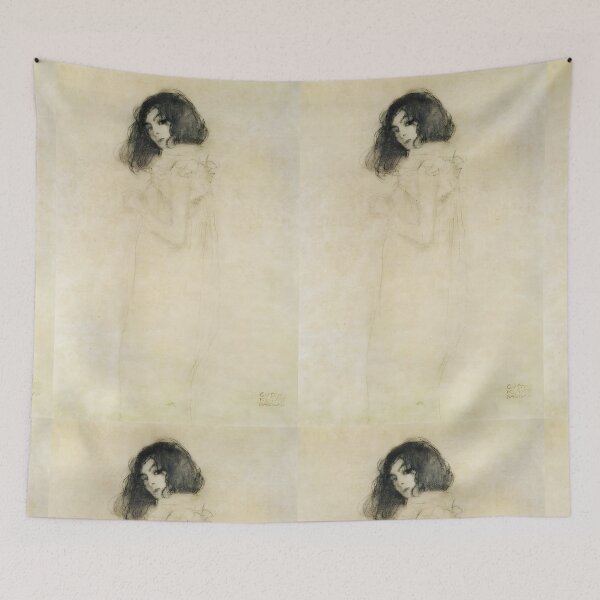Item preview, Girl Turned to the Left – Gustav Klimt’s 1896–97 Melancholic Portrait designed and sold by EmeraldeaArt.