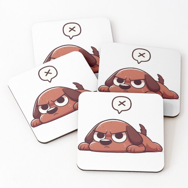Item preview, Exhausted Brown Dog Cartoon – Over It Animal Mood designed and sold by Confuzz1ed.