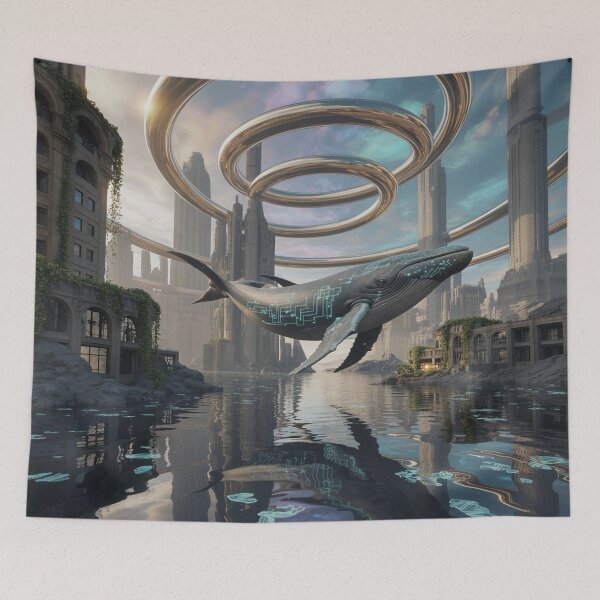 Item preview, Digital Whale in a Floating Megalopolis designed and sold by VA Design.