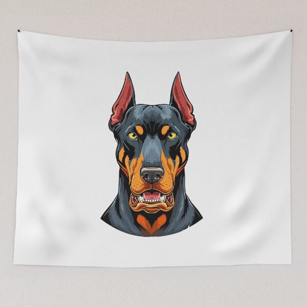 Item preview, Portraits of a head Doberman dog front view, Illustration of gorgeous fierce doberman dog, doberman pinscher, american doberman, dog doberman designed and sold by Danler.