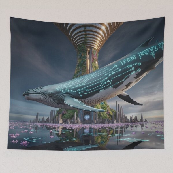 Item preview, Digital Whale in a Floating Megalopolis ₪ designed and sold by VA Design.
