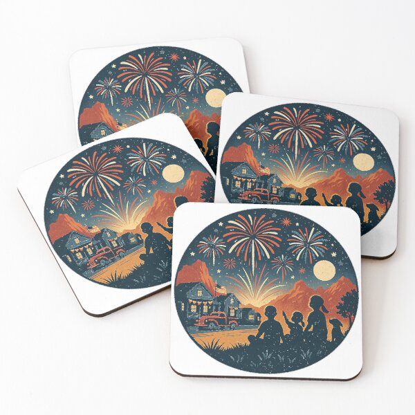 Item preview, Fourth of July Fireworks Scene designed and sold by Fun Travel Art.