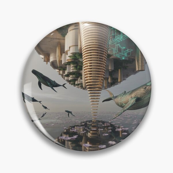 Artikelvorschau, Digitaler Wal in einer schwimmenden Megalopolis # entworfen und verkauft von VA Design.