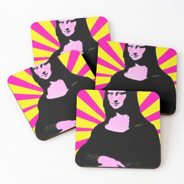 Item preview, Mona Lisa yellow and pink designed and sold by Pretty Postcards.
