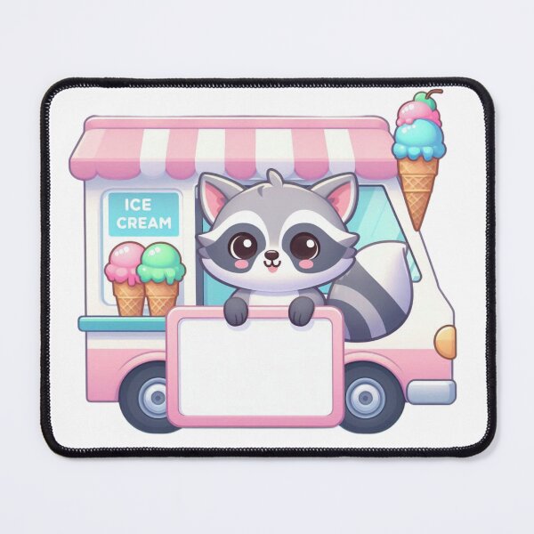 Item preview, Curious Raccoon Peeking from Ice Cream Board designed and sold by Confuzz1ed.
